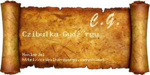Czibulka György névjegykártya